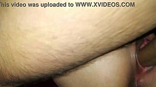 cheating latina housewife gets hard fucked on stairs, creampied in front of cuckold who swallows cum