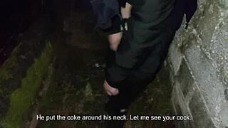 Couple pees and fucks in public behind church