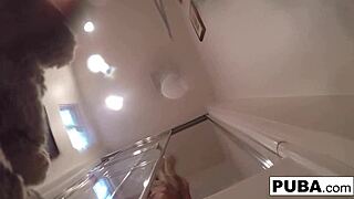 Tiny babe Elsa Jean fingering her hairy pussy solo!