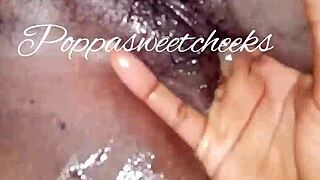 Fat Ebony BBW Masturbates To Creampie Surprise