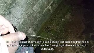 Couple pees and fucks in public behind church