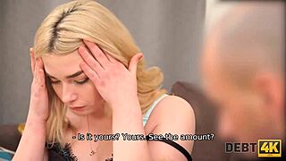 adorable blonde teen gets fucked by debt collector for cash