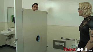 cute shemale isabella sorrenti sucks big cock at gloryhole