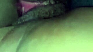 Ebony babe plays with her wet pussy using a big dildo 😍