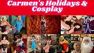 Granny Carmen's Christmas In July With Dildo, Blacked, And Cum