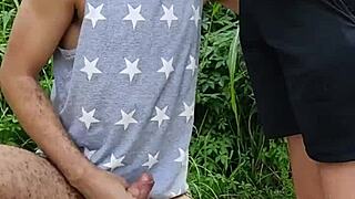 i sucked endowed farmer outdoors while friend filmed