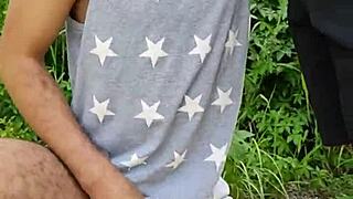 i sucked endowed farmer outdoors while friend filmed