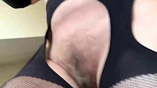 hairy milf participates in a fetish workout at the gym