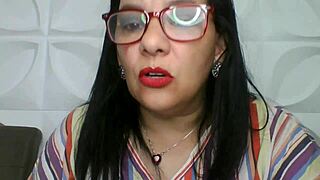 The attractive mother-in-law in an erotic scene