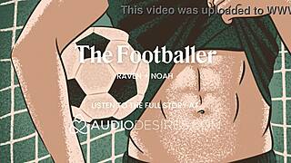 Journalist interviews arrogant football star, gets fucked hard in locker room