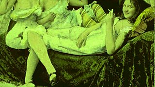 Vintage lesbians explore hairy pussies intensely