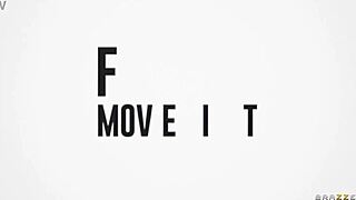 Watch us fuck during movie night, little Puck. Cumshot on her face!