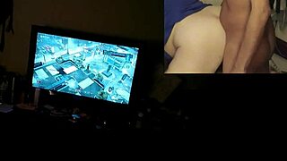 Chubby gamer chick takes interracial dick bareback