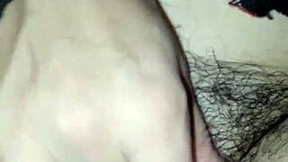 amateur girl with hairy pussy masturbates, getting wet for those who enjoy it