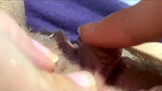 Big clit closeup leads to intense orgasm