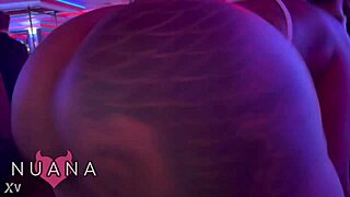 Fat Ass Ripped Clothes During Dancing Striptease With Tattoos