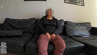 Young girl comes for pleasure and money, craving hard doggystyle fuck.