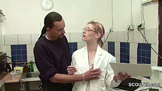 Young virgin gets her first experience from the boss at the job