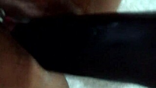 Wife plays with dildo in homemade amateur session.