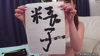 Renka Shimizu, Japanese babe, uncensoredly sucks dick in JAV