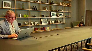 Mistress April humiliates slave with cupcake and toes in nylon leggings