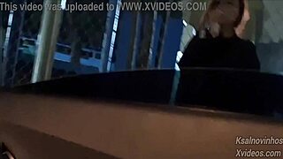 Risky street handjob for that hot teen.