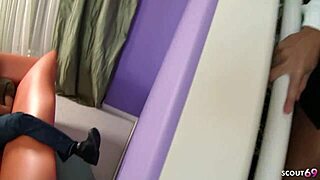 Does this tanned cougar step-mom seduce her step-son for taboo sex?