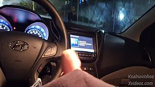 Risky street handjob for that hot teen.