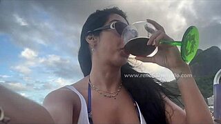 Renatinha Mello enjoys anal creampie and squirting in public.