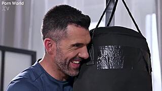 Gym bunnies Alyssa Bounty and Emily Pink, turning PT session into DP gangbang!