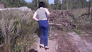 Feeling the thrill of powerful outdoor pissing in this amateur compilation