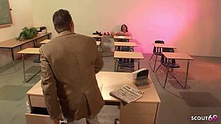 teen student seduces teacher for quick classroom fuck with big cock