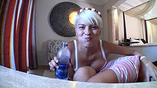 Who wins the bf vs gf drink and pee contest?