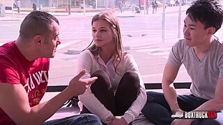 beautiful sarah kay gets cum shot on big ass in public