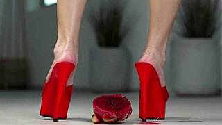 i crushin fruits wit my bare feet n high heels in 4k