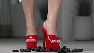 i crushin fruits wit my bare feet n high heels in 4k