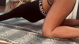 college girl shows unique yoga poses