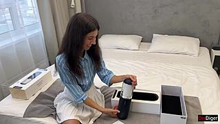 i got a huge cumshot from my new svakom alex neo 2 toy outdoors 😏💦