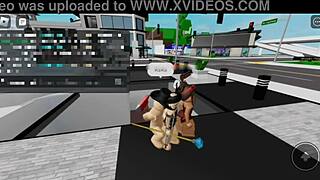 Having rough public sex in the square with my prostitute friend