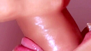 stepmother gives me a blowjob with cum in mouth close up 😏