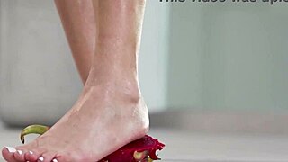 i crushin fruits wit my bare feet n high heels in 4k