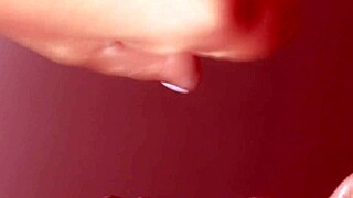 stepmother gives me a blowjob with cum in mouth close up 😏