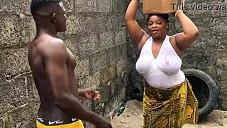 european bbw bitch with huge natural tits gets helped and fucked hard outdoor 😈