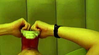 Giant wolf invades student's mouth with rough tongue.