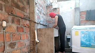 Neighbor's Pink Pussy Visible Under Nightgown