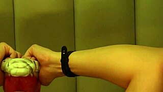 Giant wolf invades student's mouth with rough tongue.