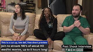 Freshman gets hitachi treatment from doctor.