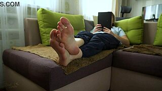 I am a sexy teen amateur showing off my bare soles for foot fetish.