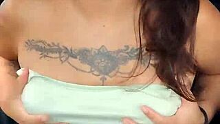 showing panties and tits in car on highway