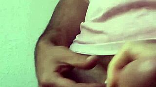 Ella plays with my precum while recording, ends in jerking and her covered in cum